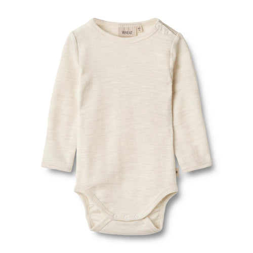 Body En Laine À Manches Longues Lucca - Eggshell Melange - Bébé