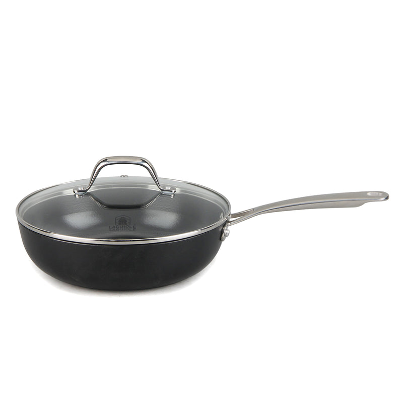 Airiron Set De 9Pcs Indépendante - Casserole 16Cm - Casserole 18Cm Avec Son Couvercle - Sauteuse 24Cm Avec Son Couvercle - Faitout 24Cm Avec Son Couvercle - Poêle 24Cm - Poêle 28Cm - Noir