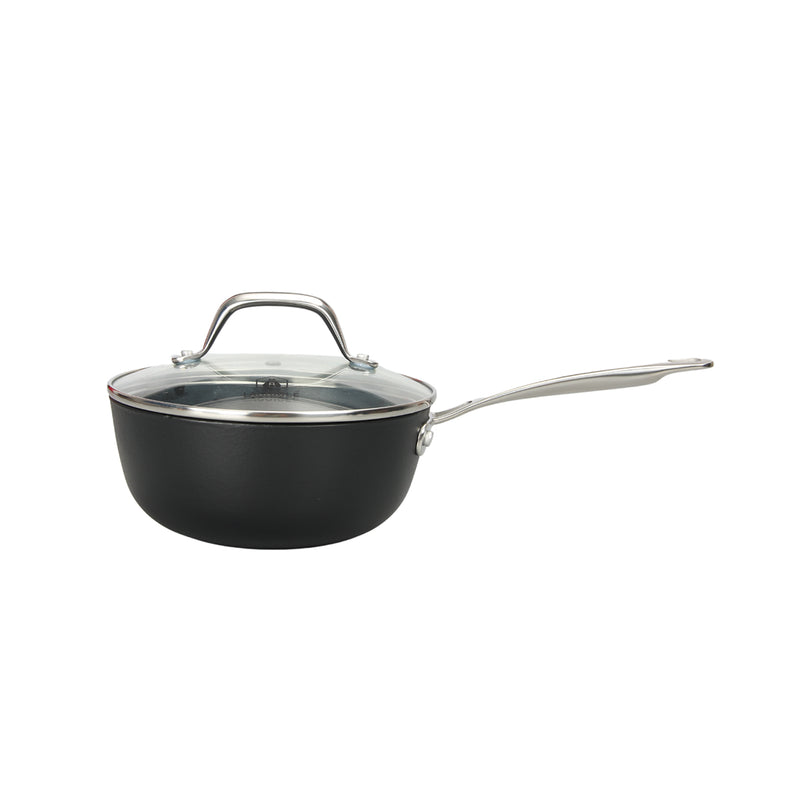 Airiron Set De 9Pcs Indépendante - Casserole 16Cm - Casserole 18Cm Avec Son Couvercle - Sauteuse 24Cm Avec Son Couvercle - Faitout 24Cm Avec Son Couvercle - Poêle 24Cm - Poêle 28Cm - Noir