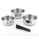 3 Casseroles Amovible 'Réactif' Inox 16/18/20 Cm Induction - Argent