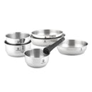 Set 7 Pièces Amovible 'Réactif' Inox Induction - Argent