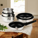 Set 7 Pièces Amovible 'Réactif' Inox Anti-Adhésif Céramique Ck2 Greblon® Induction - Argent