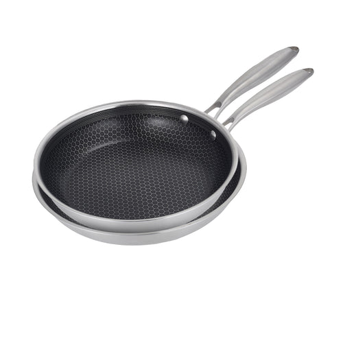 Juego De 2 Sartenes 24/28Cm Triplex 'Blacksteel' - Plata