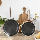 Set De 2 Poêles 24/28Cm Triplex 'Blacksteel' - Argenté