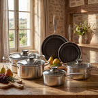 Blacksteel - Gam'Hotel - Batería De Cocina De 10 Piezas Triplex "Blacksteel" - Plateado