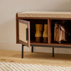 Jetson - 1 Door Bench - Fabric & Walnut