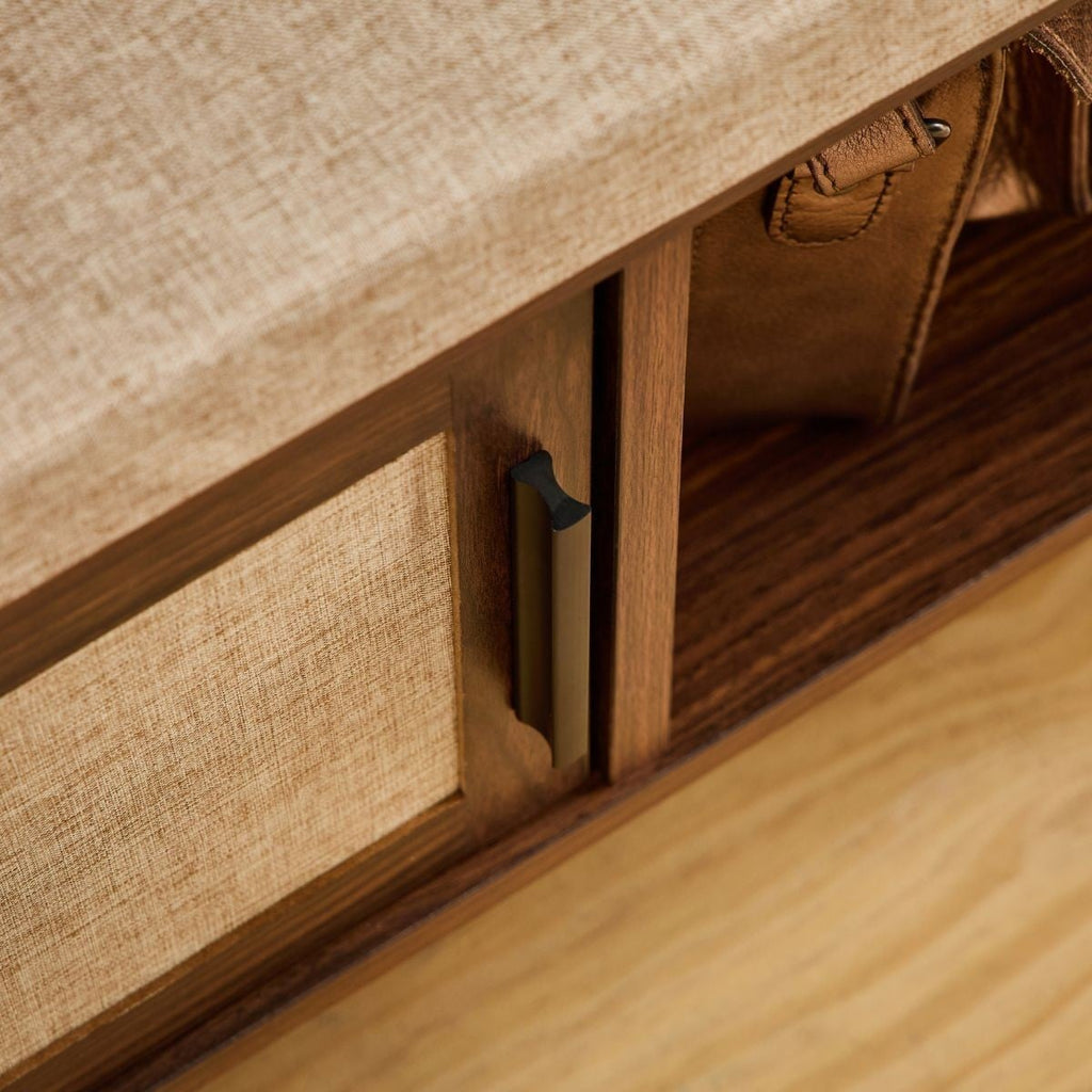 Jetson - 1 Door Bench - Fabric & Walnut