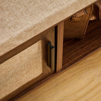 Jetson - 1 Door Bench - Fabric & Walnut