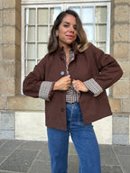 Alice chocolate cotton trench jacket