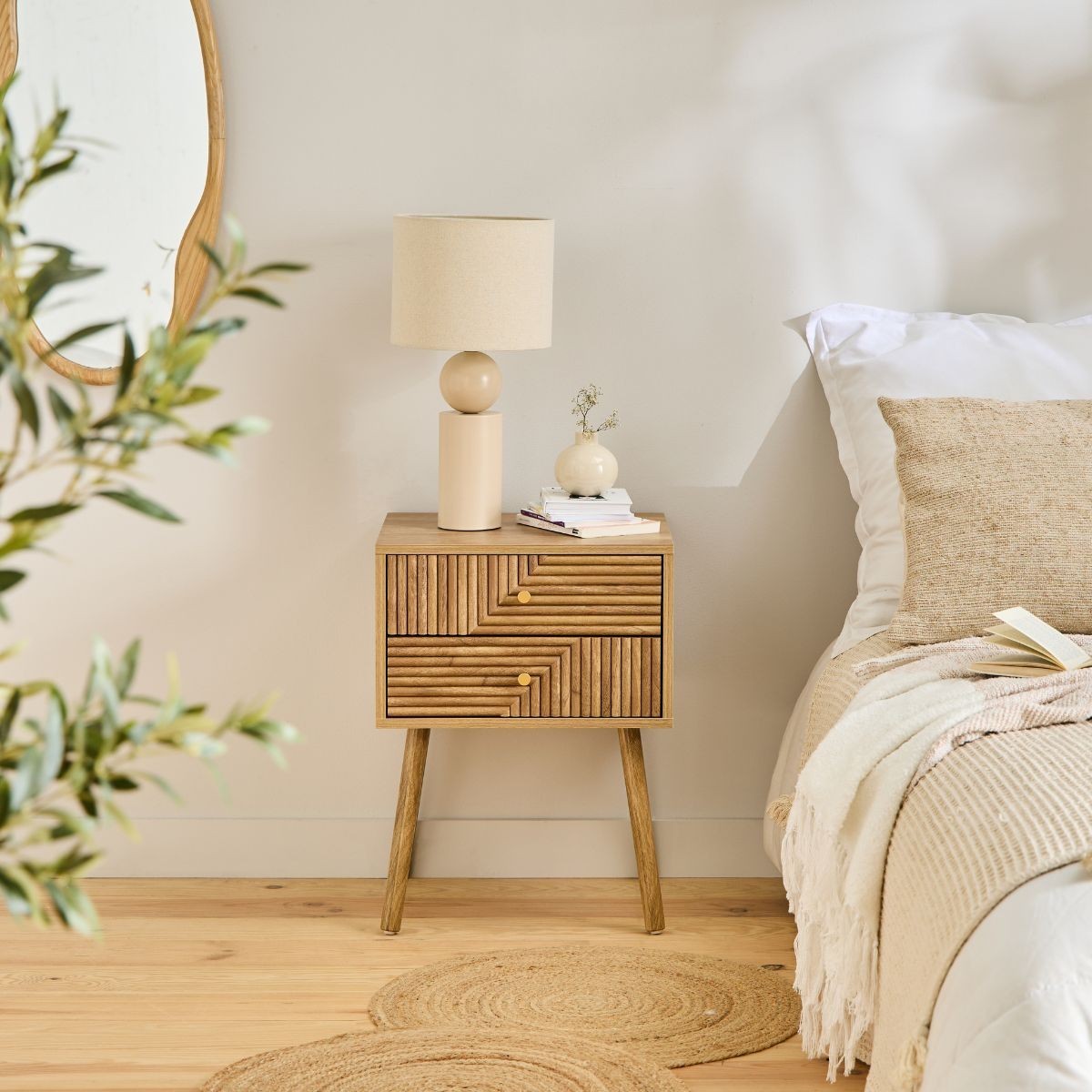 Eden - Bedside table with 2 drawers - Laminated