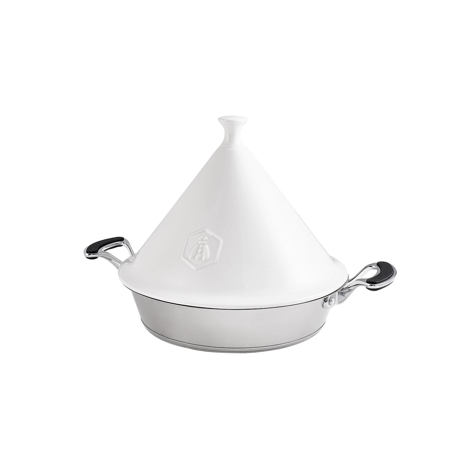 Tagine Con Tapa De Cerámica - Acero Inoxidable - Blanco