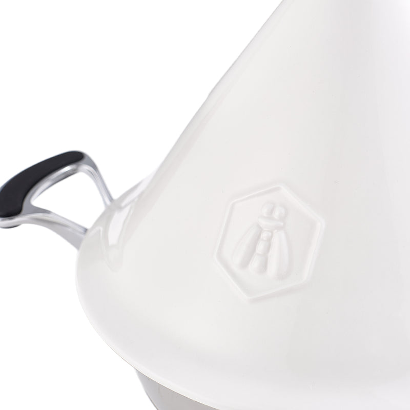 Tajine Inox Avec Couvercle En Céramique 18/8 28,5Cm - Blanc