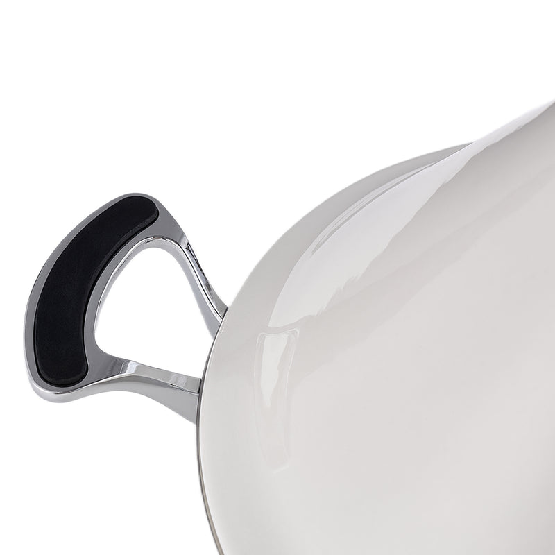Tajine Inox Avec Couvercle En Céramique 18/8 28,5Cm - Blanc