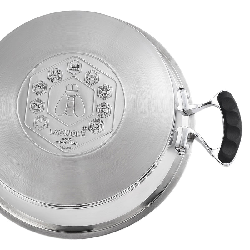 Tajine Inox Avec Couvercle En Céramique 18/8 28,5Cm - Blanc