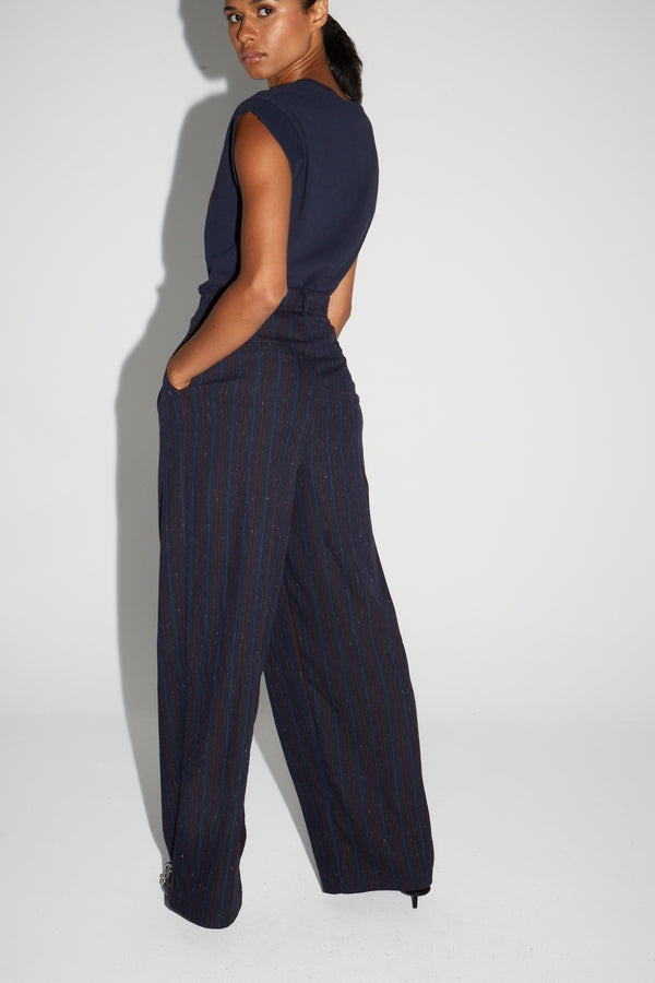 Astrid Heritage Navy Trousers Made In Italy