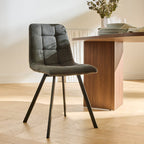 Chilli - Set of 4 Padded Chairs - Anthracite Grey Mottled Fabric