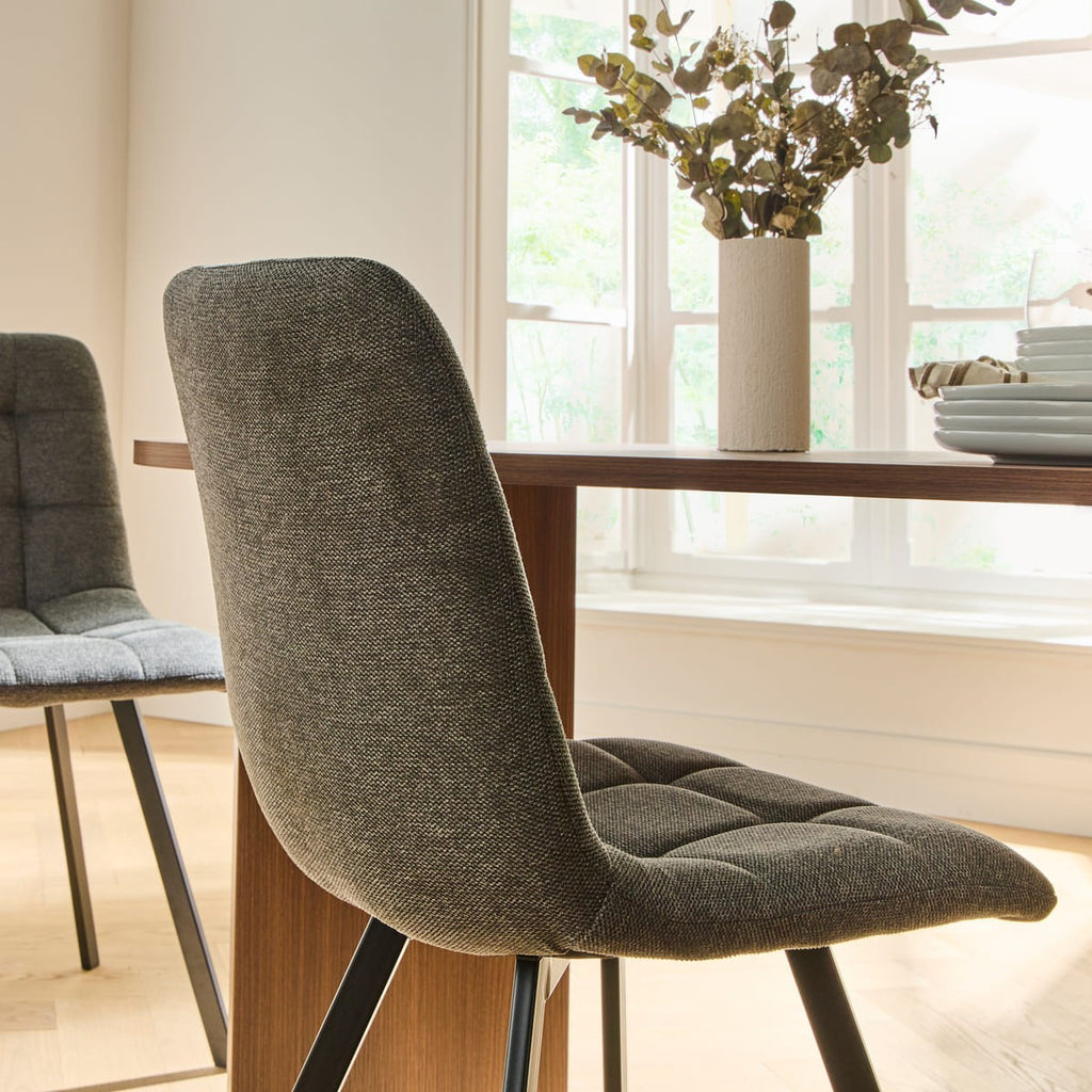 Chilli - Set of 4 Padded Chairs - Anthracite Grey Mottled Fabric