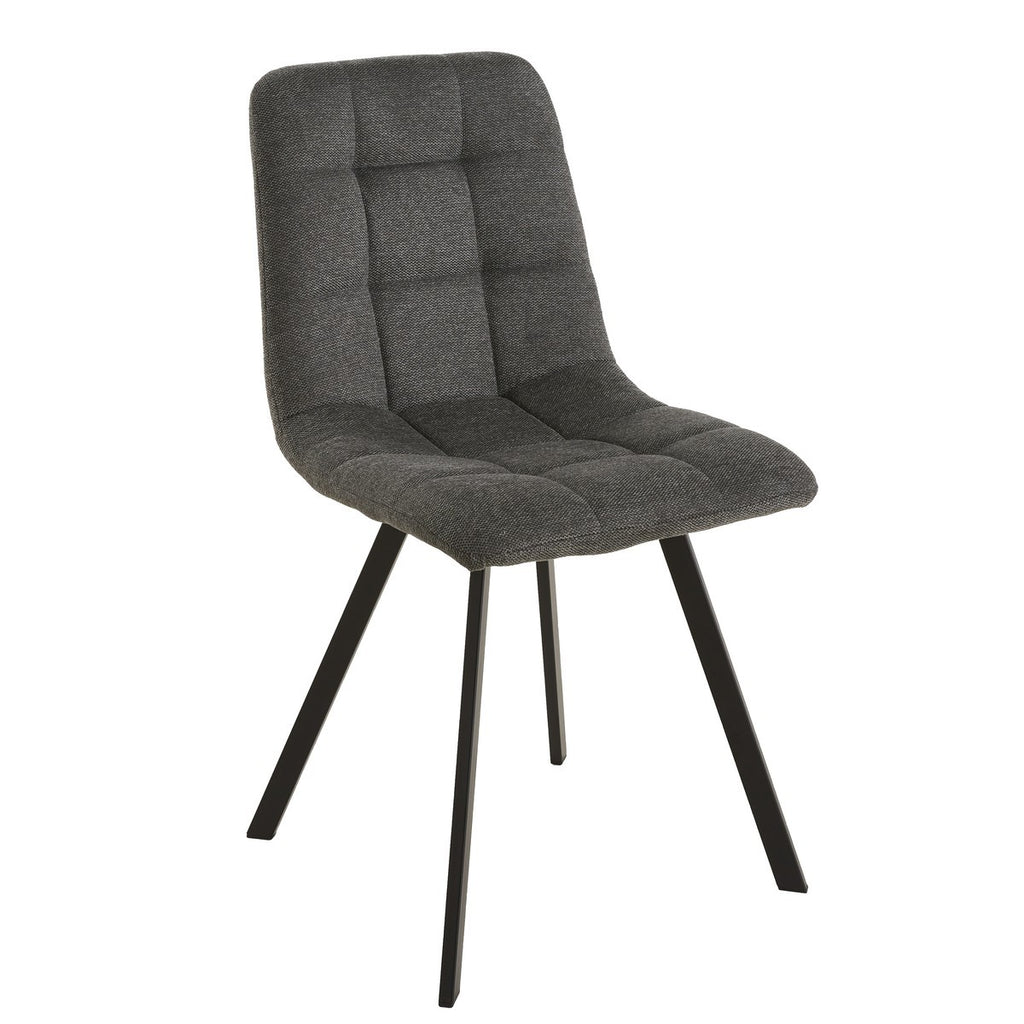 Chilli - Set of 4 Padded Chairs - Anthracite Grey Mottled Fabric