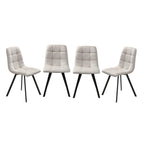 Chilli - Lote De 4 Sillas Acolchadas - Tejido Jaspeado Beige