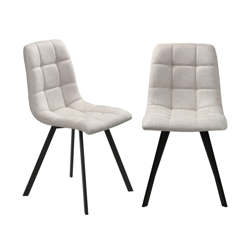 Chilli - Lote De 4 Sillas Acolchadas - Tejido Jaspeado Beige