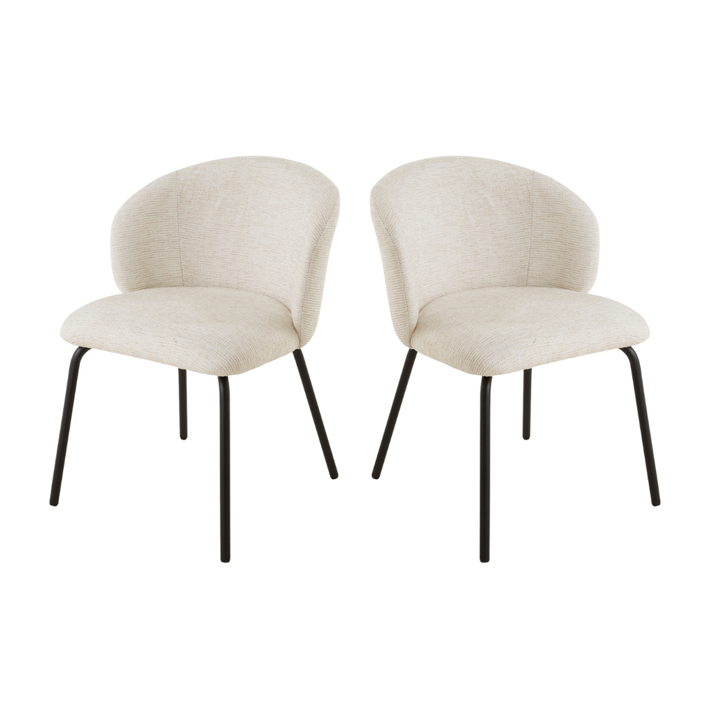 Vesper - Lot De 2 Chaises - Tissu Chiné & Métal