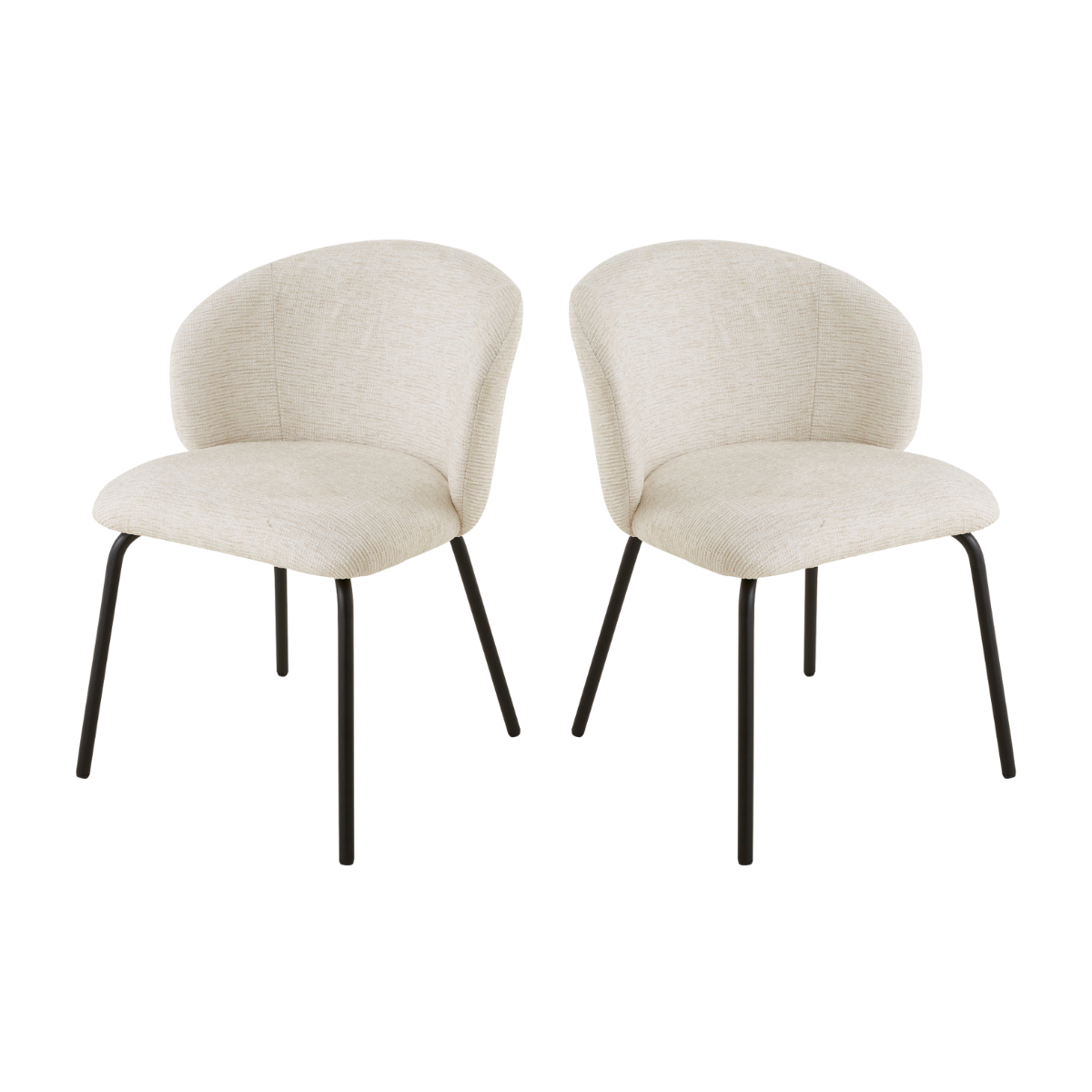 Vesper - Lot De 2 Chaises - Tissu Chiné & Métal