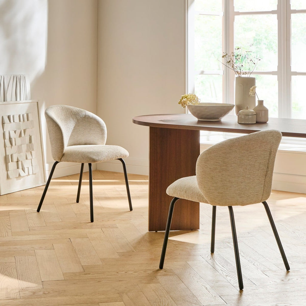 Vesper - Lot De 2 Chaises - Tissu Chiné & Métal