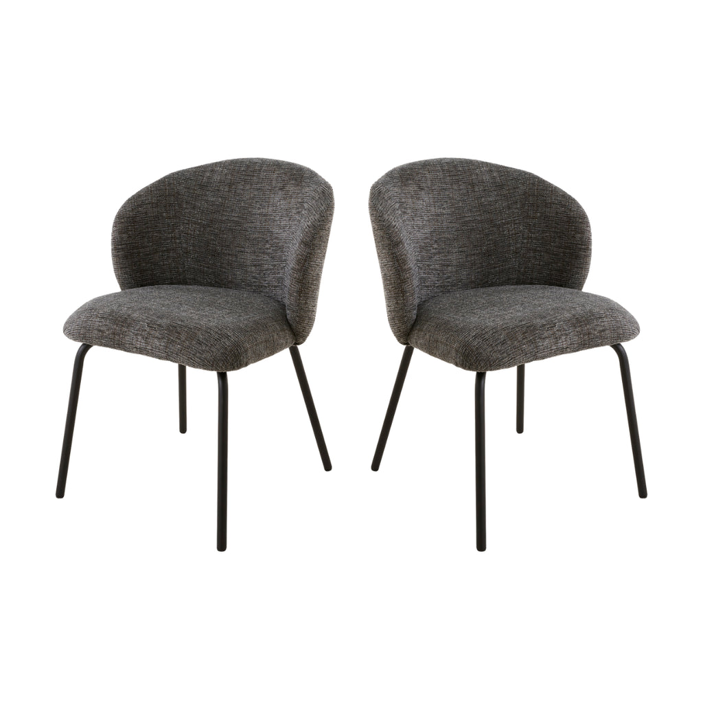 Vesper - Set of 2 Chairs - Heather Fabric & Metal
