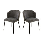 Vesper - Set of 2 Chairs - Heather Fabric & Metal