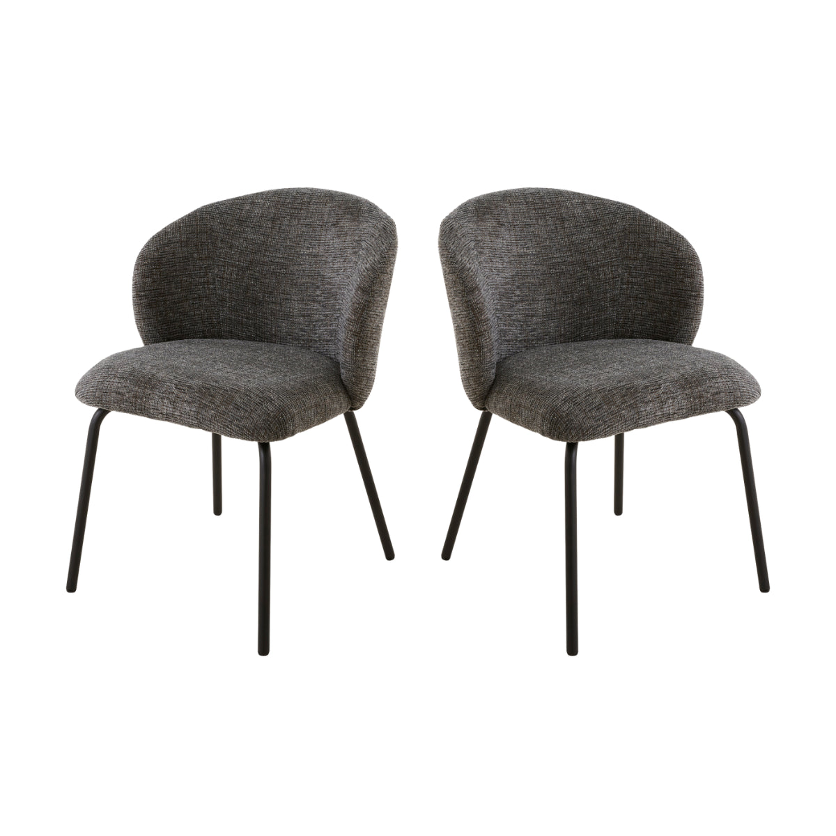 Vesper - Set of 2 Chairs - Heather Fabric & Metal