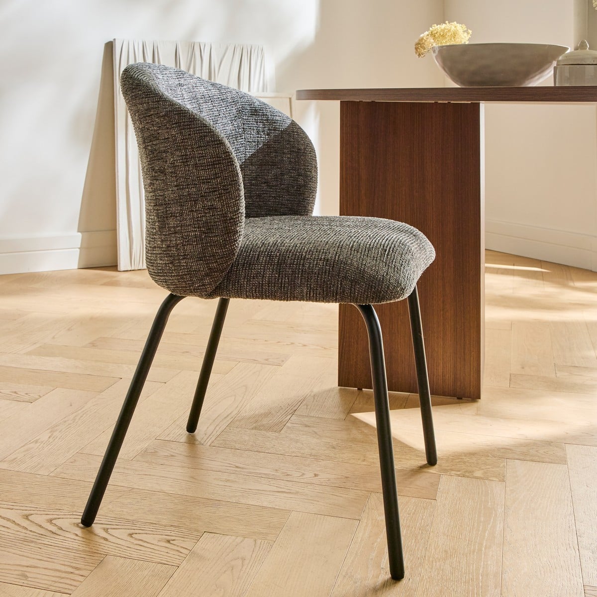 Vesper - Set of 2 Chairs - Heather Fabric & Metal