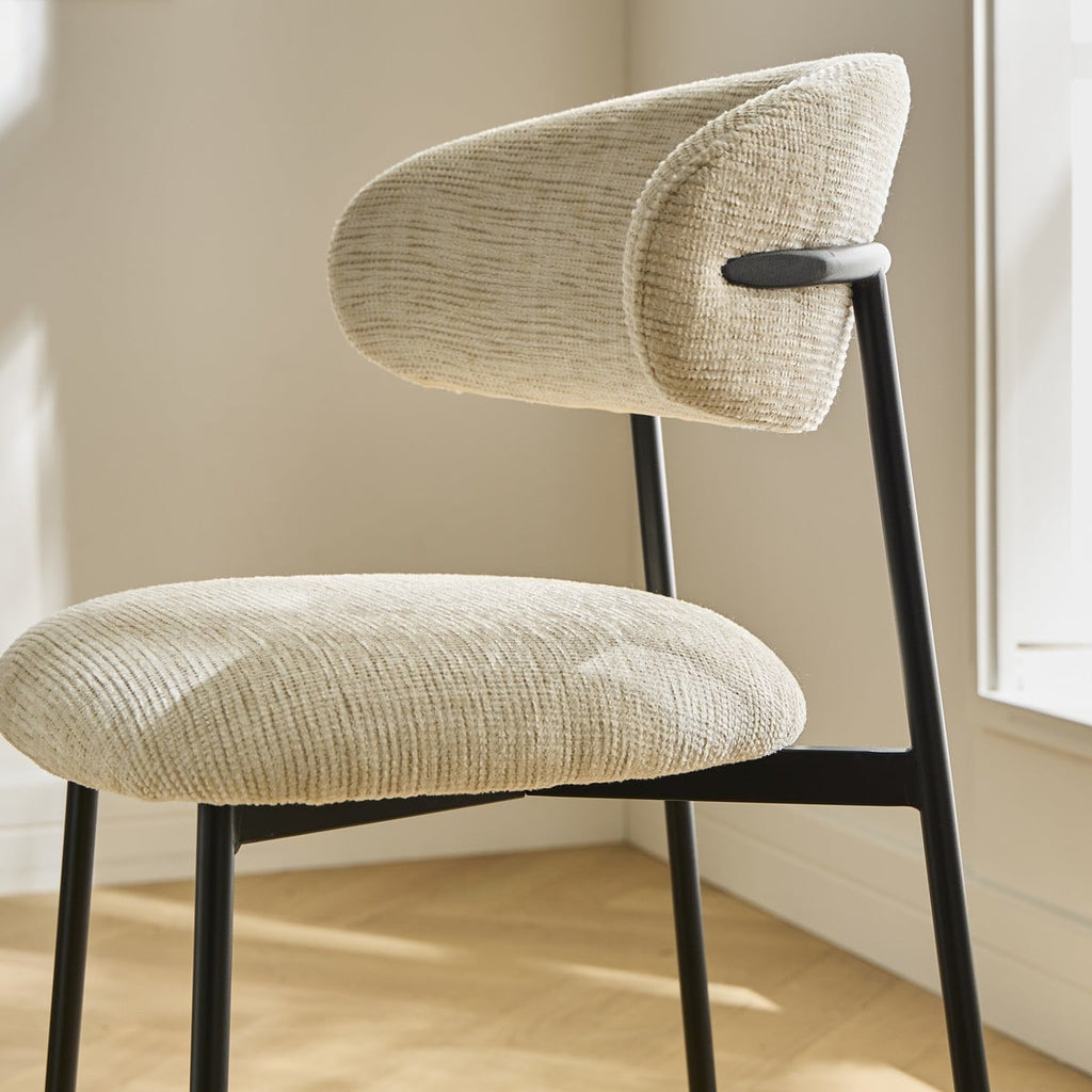 Draco - Lot De 2 Tabourets - Tissu Chiné & Métal