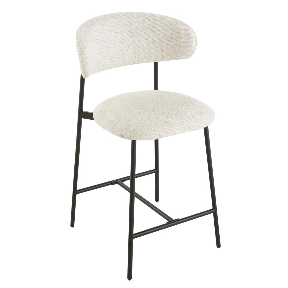 Draco - Lot De 2 Tabourets - Tissu Chiné & Métal