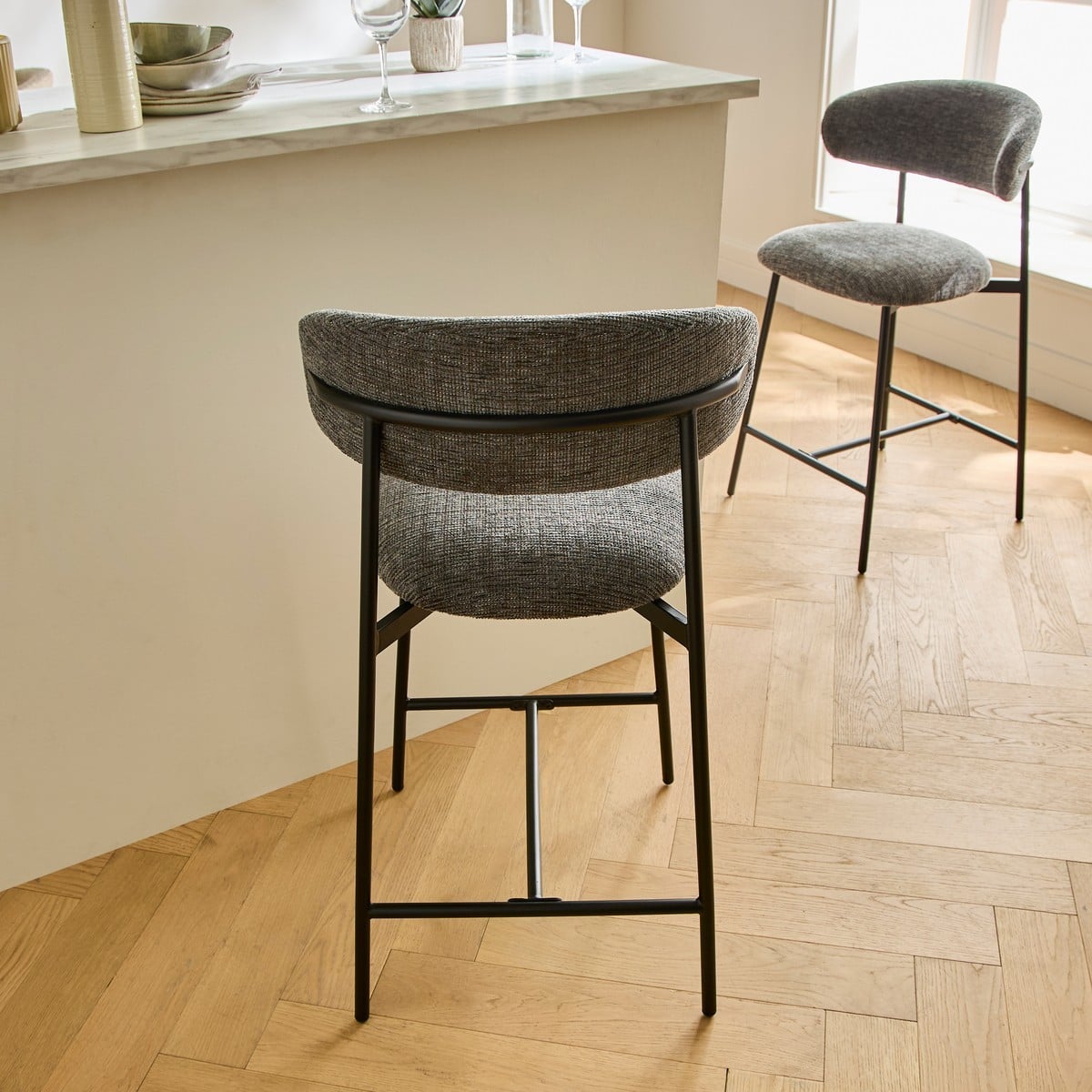 Set of 2 - Draco Bar Stools - Grey