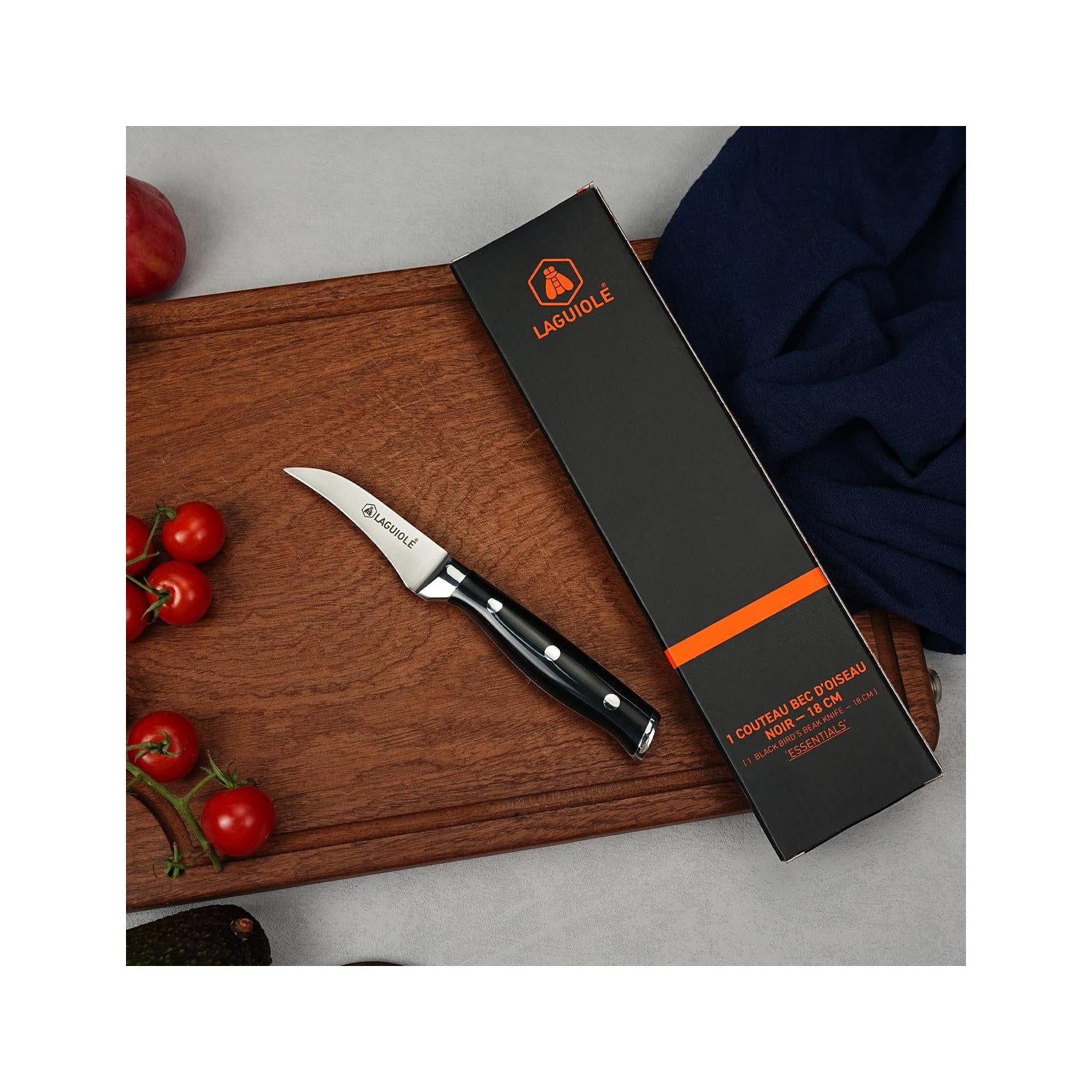 Essentials - Cuchillo Pico de Pájaro - Acero - Negro