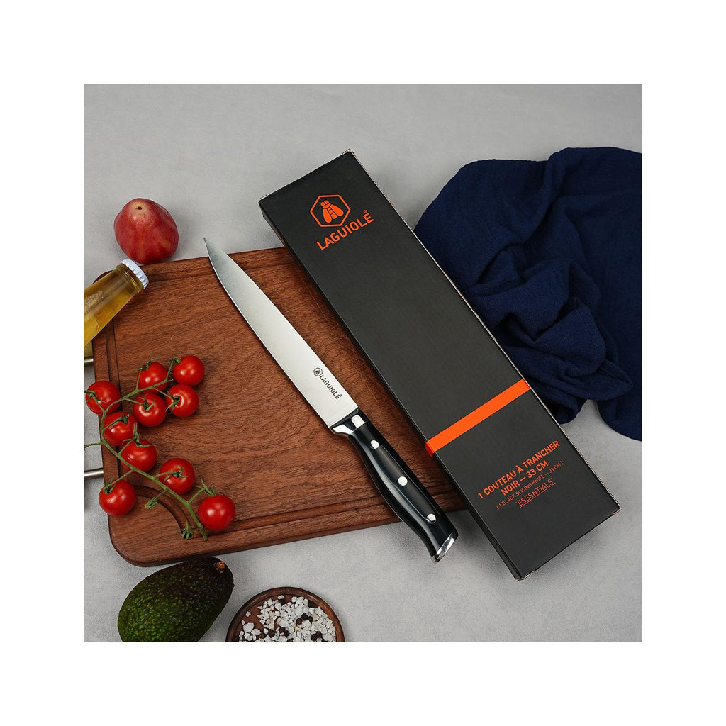 Essentials - Cuchillo rebanador - Acero - Negro
