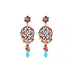 Chiara Pierced Post Drop Earrings - Red