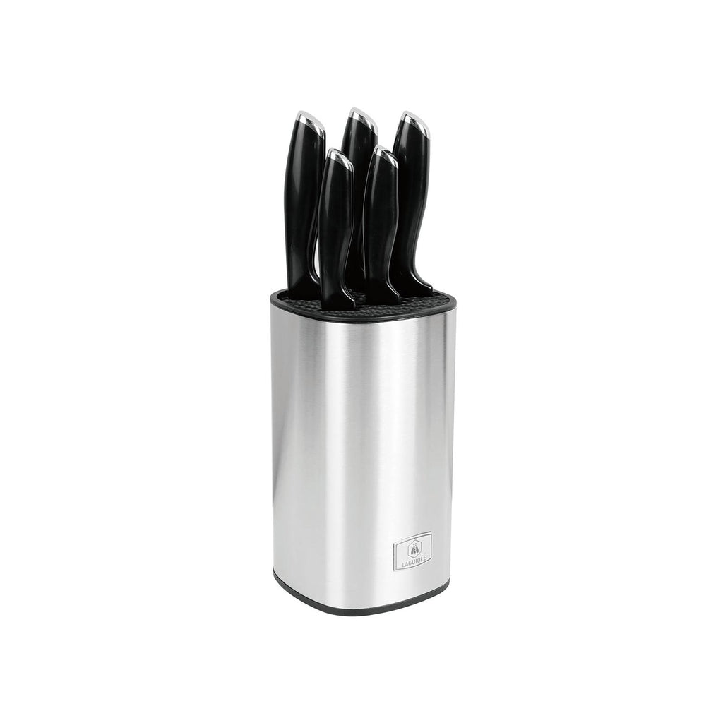 Lumin - Bloque + 5 Cuchillos - Acero - Negro