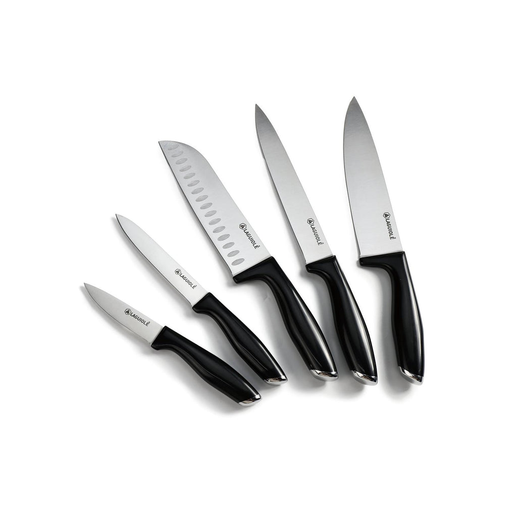 Lumin - Bloque + 5 Cuchillos - Acero - Negro