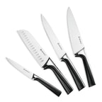 ScintiBois - Bloque + 4 Cuchillos - Acero - Negro