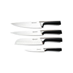 ScintiBois - Bloque + 4 Cuchillos - Acero - Negro