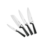 ScintiBois - Bloque + 4 Cuchillos - Acero - Negro