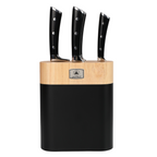 LustroBois - Bloque + 4 Cuchillos - Acero - Negro