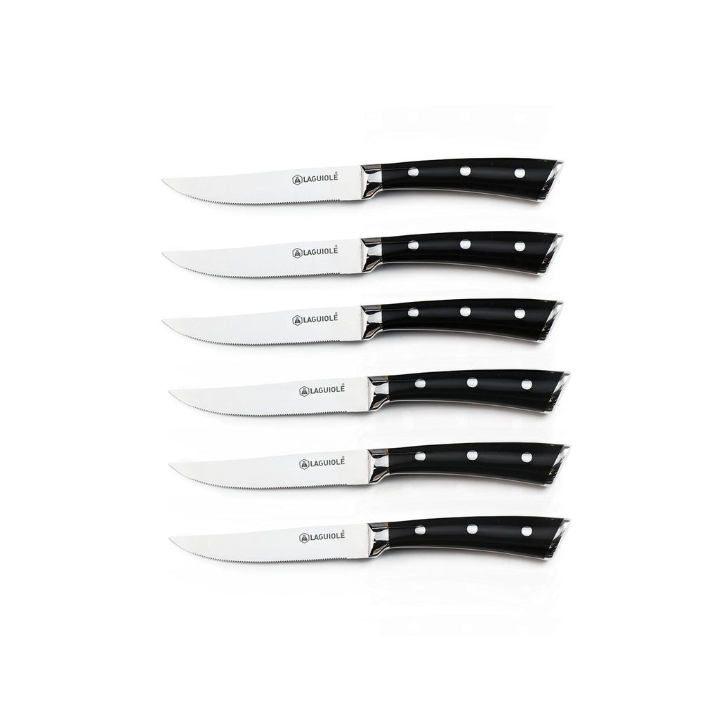 LustroBois - Set 6 Couteaux - Acier - Noir