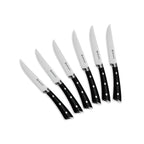 LustroBois - Set 6 Couteaux - Acier - Noir