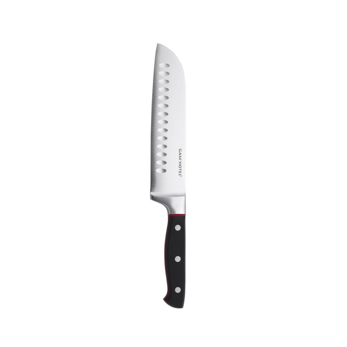 Hiro - Gam'Hotel - Couteau Santoku - Noir/Rouge