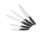 Hiro - Gam'Hotel - Ceppo magnetico con 5 coltelli - Nero/Rosso