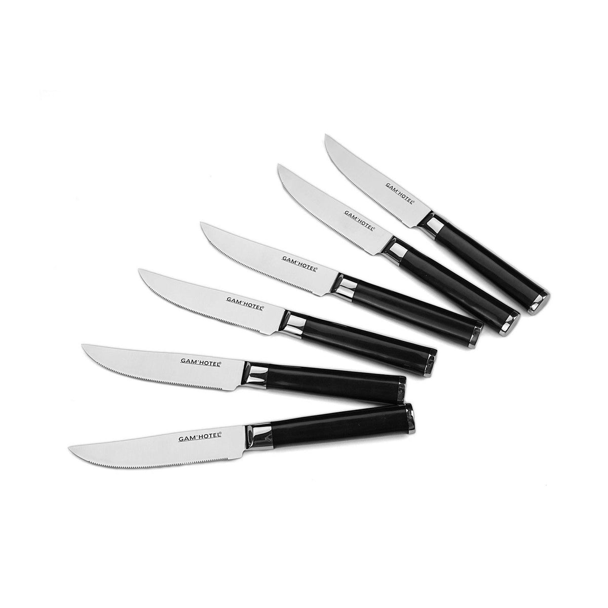Steel - Gam'Hotel - Set 6 Couteaux 'Steel' - Noir