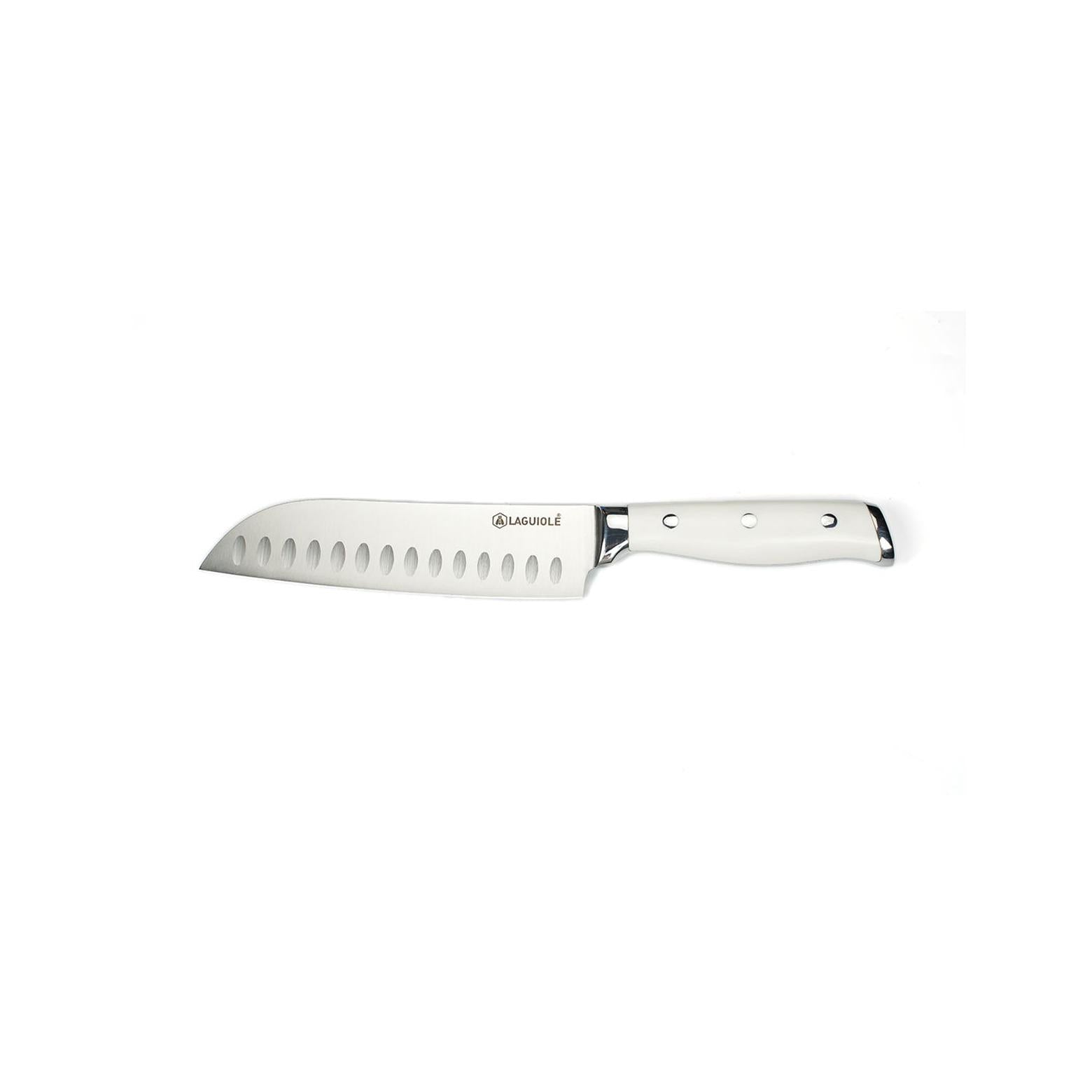 Elegance - Cuchillo Santoku - Acero - Blanco