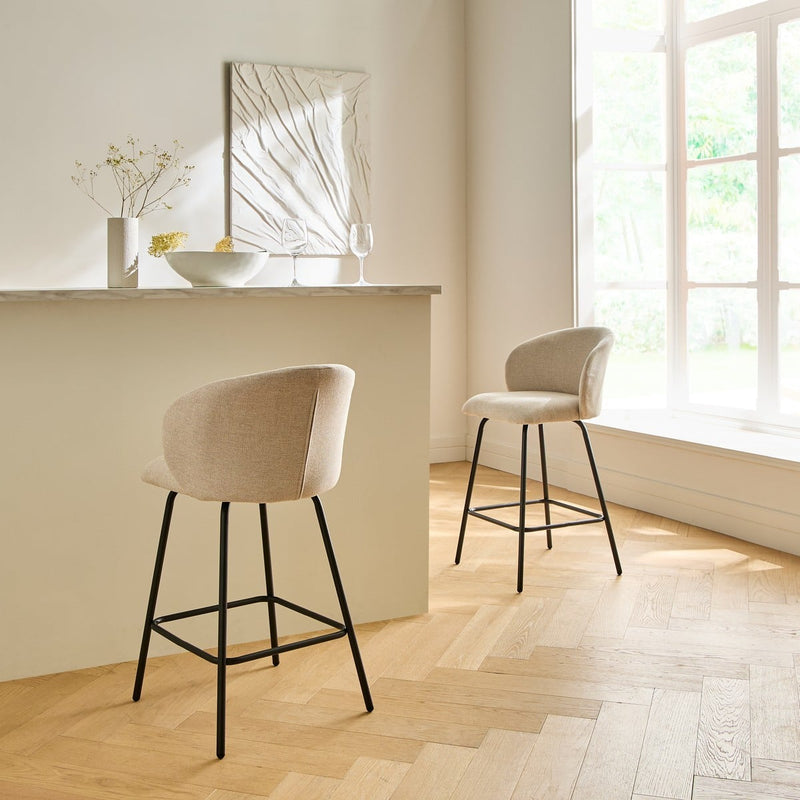 Lot De 2 - Tabouret De Bar Sorrel - Beige